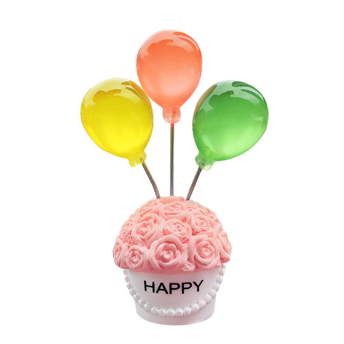 New Style Balloon Car Ornament Colorful Balloon Display Decorative Item Qixi Valentine's Day Gift Resin Craft