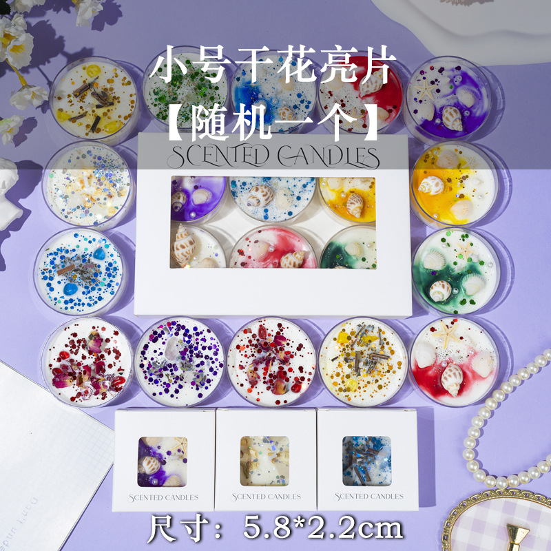 Flores secas conchas de cera de incienso hecha a mano alta sensación de dormitorio adornos incienso en vela de perfume al por mayor transfronteriza