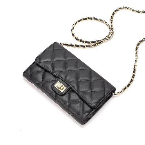  new fashion rhombus chain bag small fragrance niche bag high-end women's winter all-match women's crossbody bag