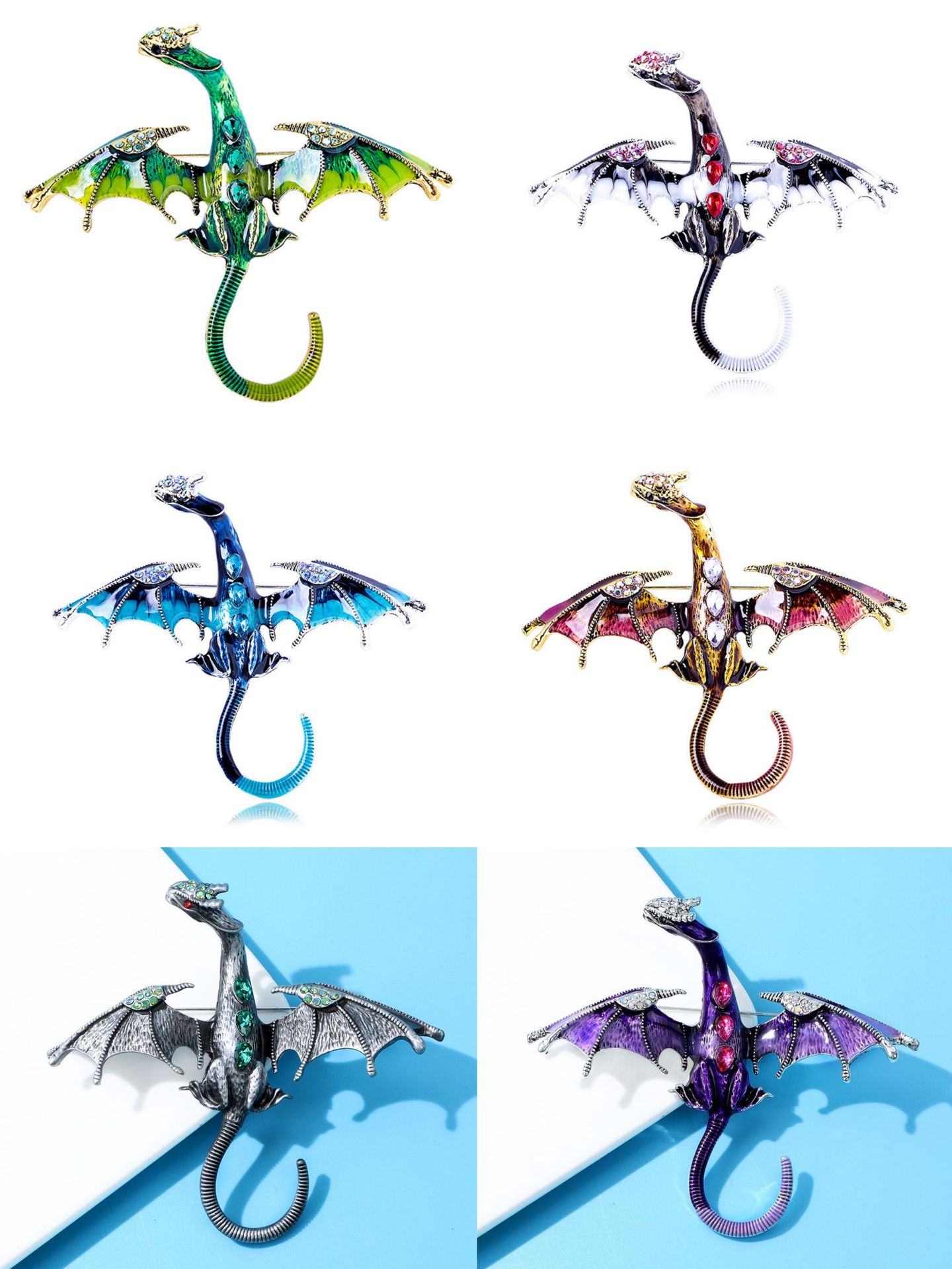 레트로 기름 떨어지는 만화 용 모양 브로치 성격 세트 코트 액세서리 핀 보석 크로스 국경 제조 업체 도매