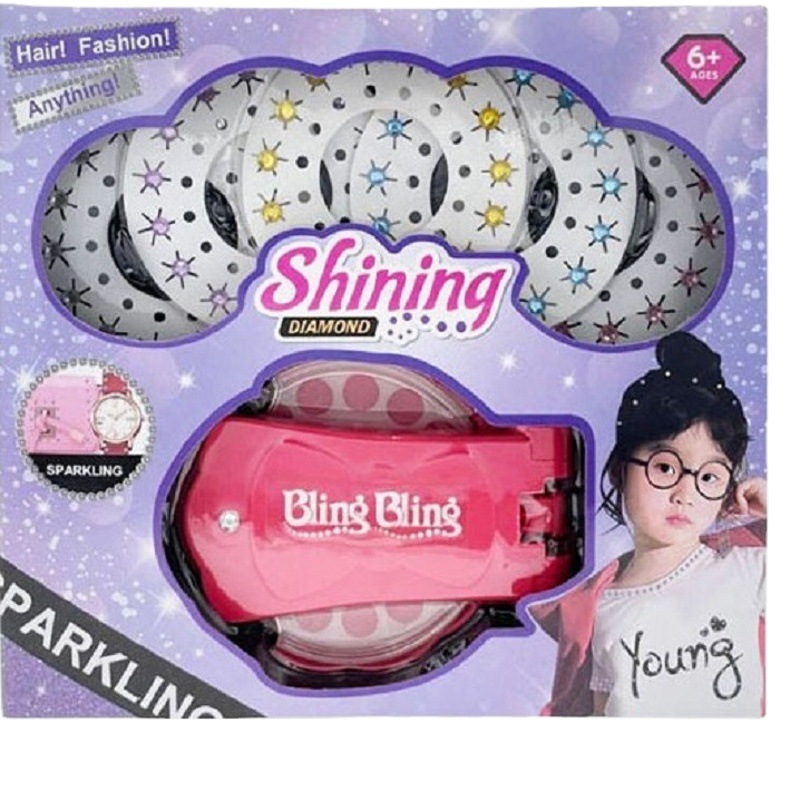 Cross-Border Girl Bling Hair Accessory Rhinestone Machine Beauty Parent-Child Creative Rhinestone Sticking Handmade Hair Decoration Children's Toy