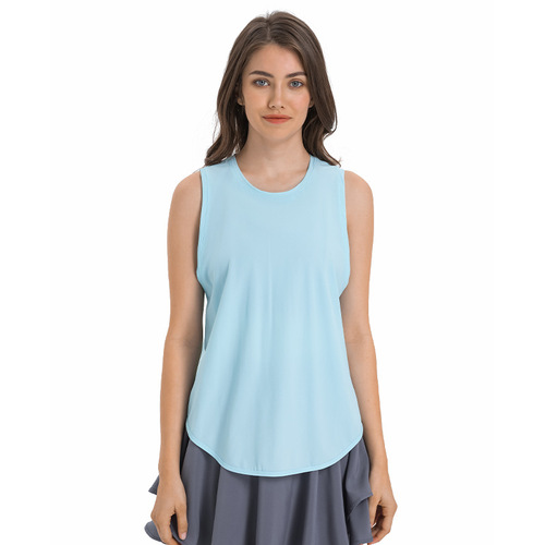 A drop-shipping new spring and summer fitness vest running yoga clothing for women with straps quick-drying breathable loose sleeveless blouse