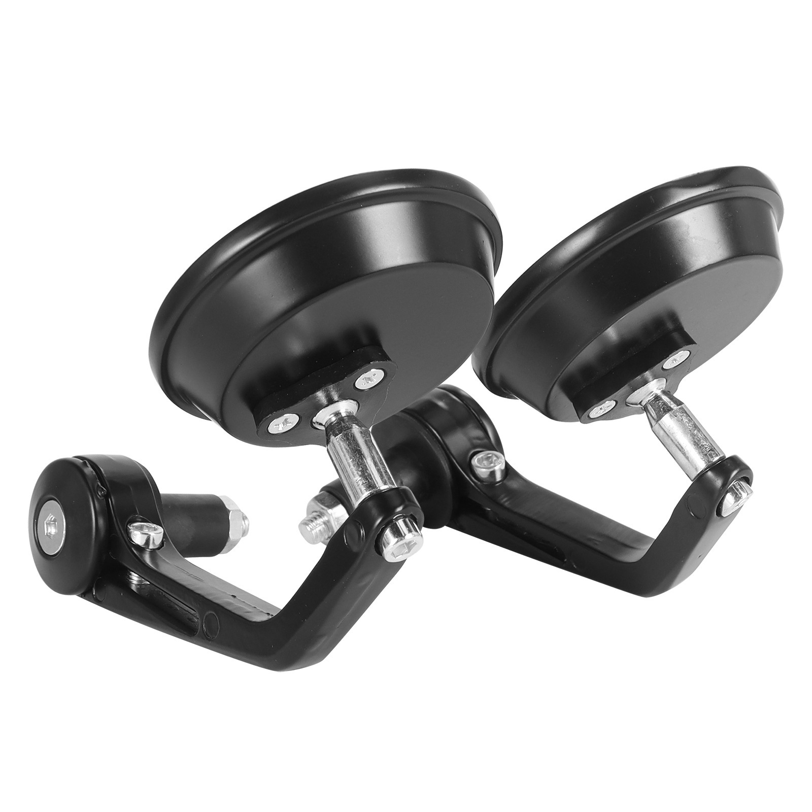 Motorcycle Electric Vehicle Modified Aluminum Alloy Cnc Round Retro Rearview Mirror Handlebar Plug Reversing Universal Reflector