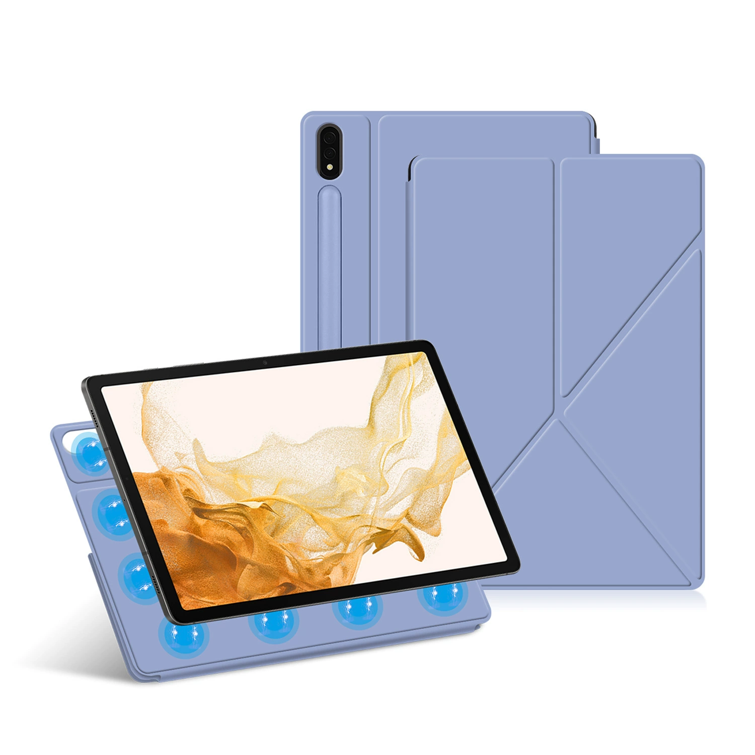 Подходит для Samsung TAB S9+ магнитное всасывание деформационная ручка слот S9ULTRA магнит S9 чехол кожа S7fe планшета S8Plus корпус