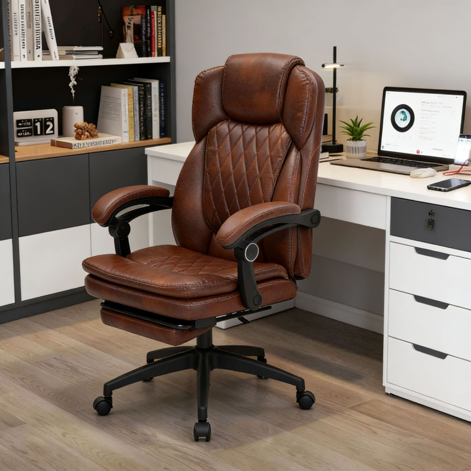 Boss Chair with Adjustable Height, Suitable for Long Sitting, Reclining for Naps, High-End Office Chair, Office Chair with a Sense of Sophistication