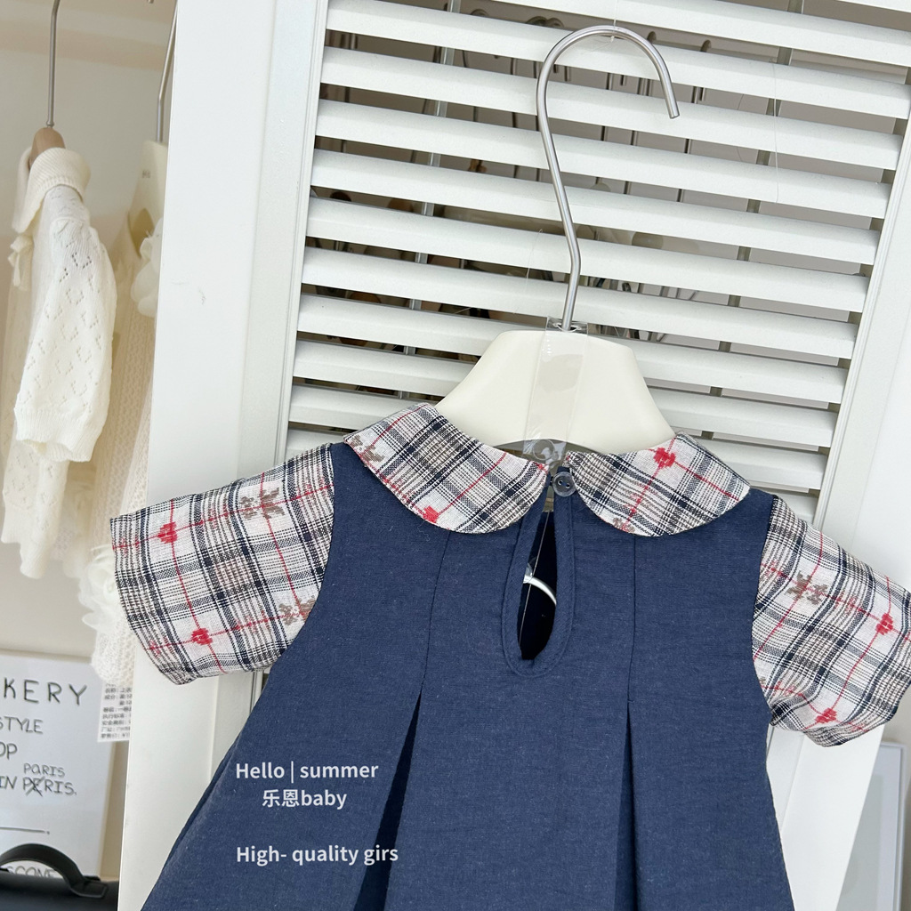 [Le En baby] Vestido de niña de estilo universitario japonés, estilo princesa de verano, estilo occidental, linda falda JK de manga corta