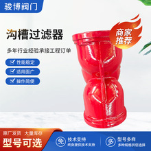 沟槽过滤器衬氟耐磨消防管道过滤装置铸铁沟槽Y型过滤器