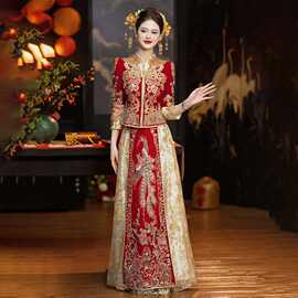 重工秀禾服婚服新款高级新娘结婚敬酒礼服中式嫁衣丝绒秀和服现货