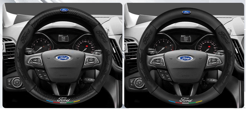 Suitable for Ford Kuga steering wheel covers, 2013-2019 new models, non-slip, sweat-absorbent, carbon fiber, all-season, ultra-thin steering wheel covers