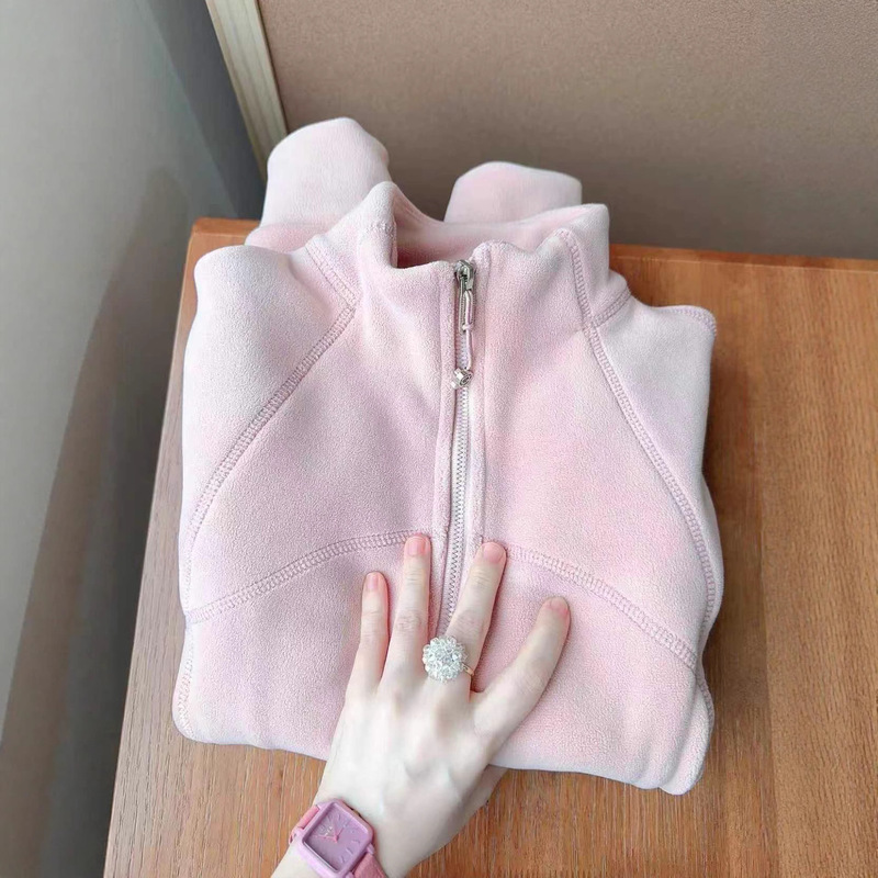 Women's Fleece-Lined Sweatshirt, Fleece Jacket, Fleece Cardigan, Very Stylish Outfit, Fleece Outerwear for Women in Winter