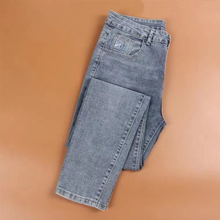 Jeans strappati da uomo, taglio slim, adatti a piedi piccoli ed elasticizzati, stile coreano, alla moda._voghion.com