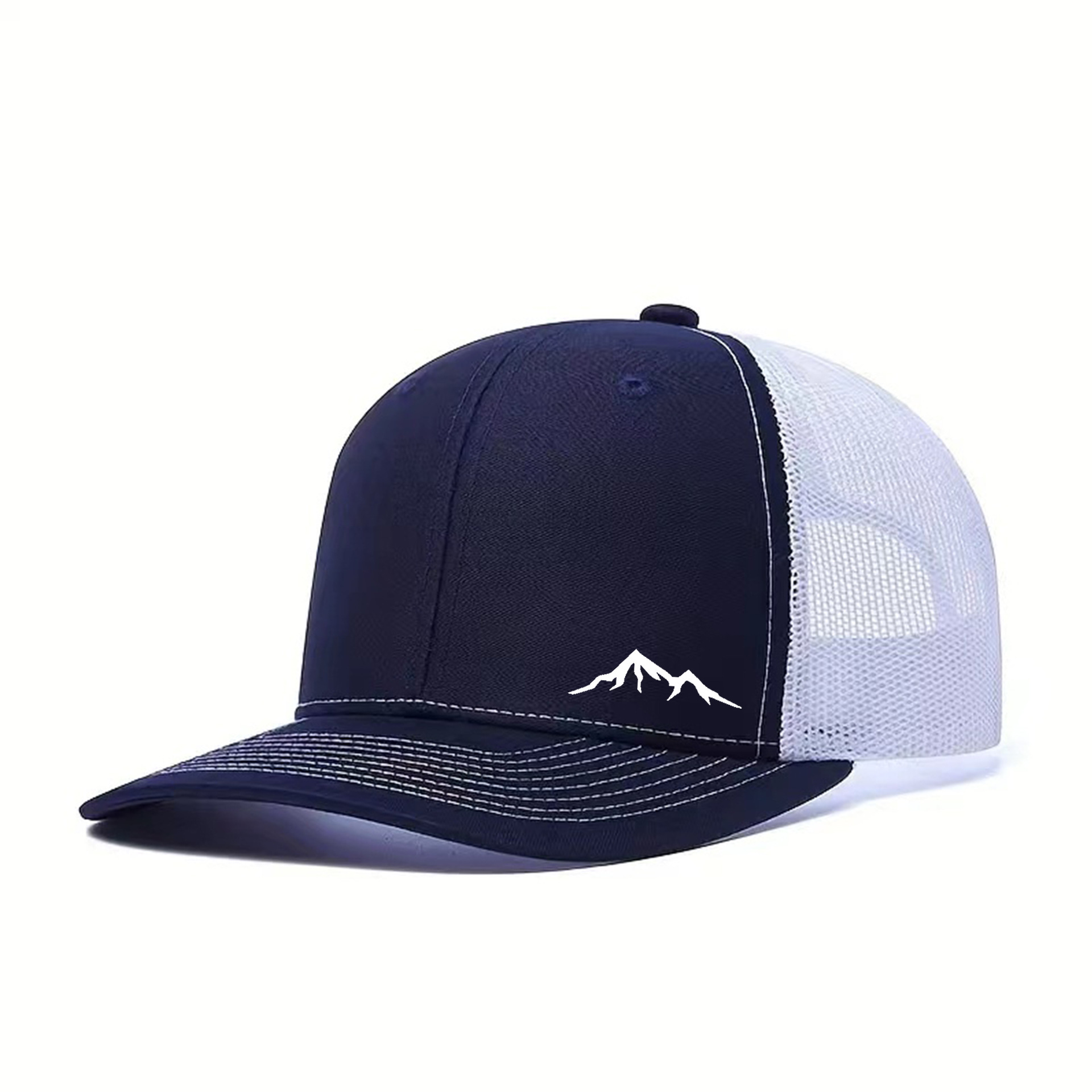 Baseball Cap Snow Mountain Style Flat Brim Richardson Trucker Hat_voghion.com