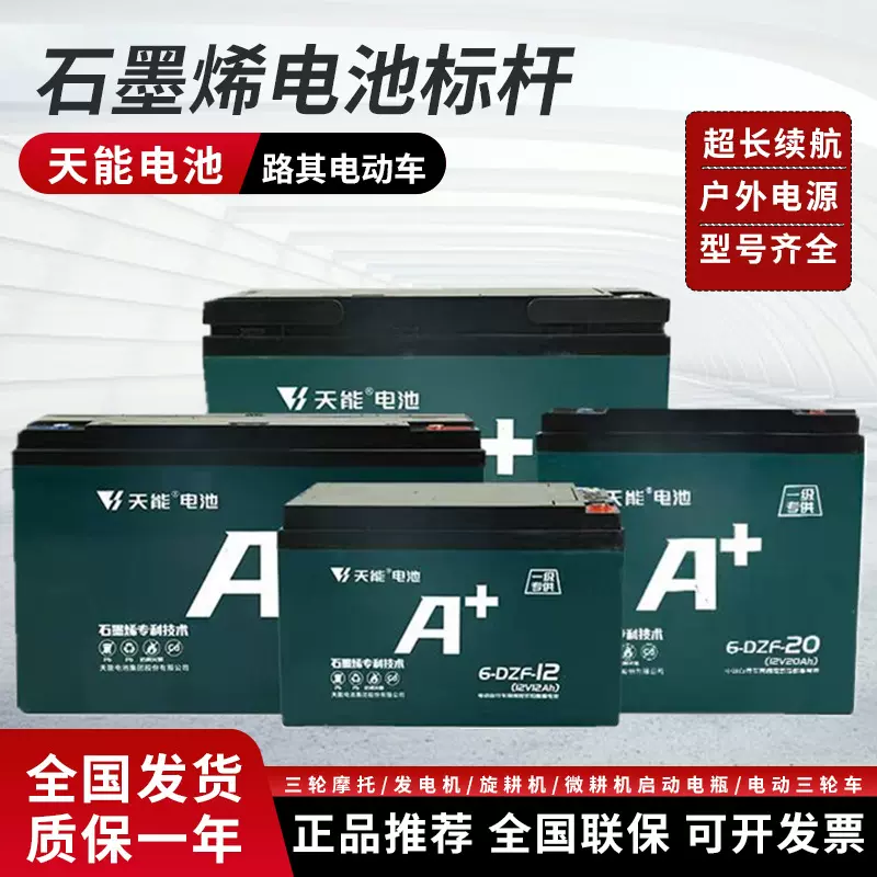 天能电池电动车三轮车电瓶车蓄电池48V60V72V84v32A45A石墨烯电池
