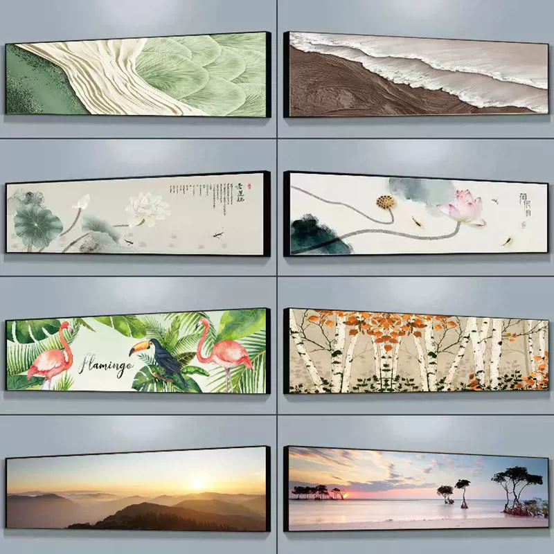 新款现代简约抽象装饰画酒店宾馆民宿轻奢壁画卧室床头挂画厂