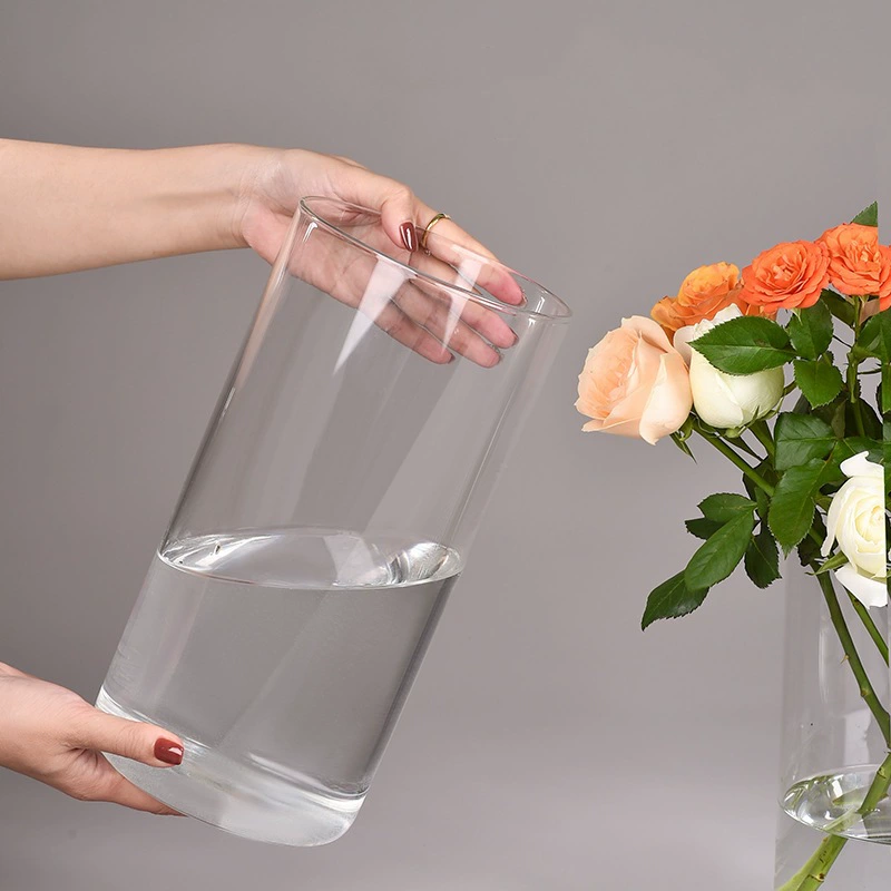 Большой калибр акриловых прямых ваз против падения прозрачного гидропонного контейнера