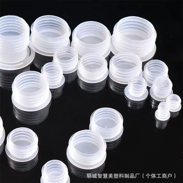 Plastic Threaded Bottle Stopper Translucent Sealing Stopper Red Wine and White Wine Stopper Nut Stopper Pe Bottle Cap Plug Hole Stopper Source Manufacturer