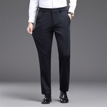 专柜休闲裤男冬季厚款中年男士时尚直筒商务中高腰休闲保暖长裤子