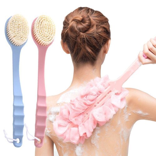 Long-handled bath sponge brush, bath towel, bath towel, powerful decontamination tool, bath towel, wipe the back without asking anyone to rub mud