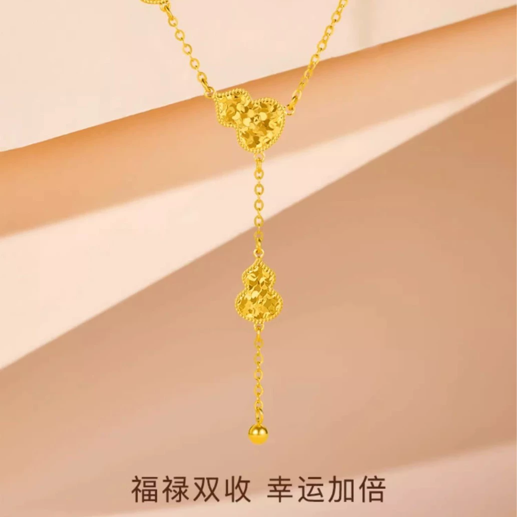Позолоченное серебряное ожерелье Zhou Baina с кисточками и тыквой, сверкающий легкий роскошный сладкий женский браслет-TLXL0245.