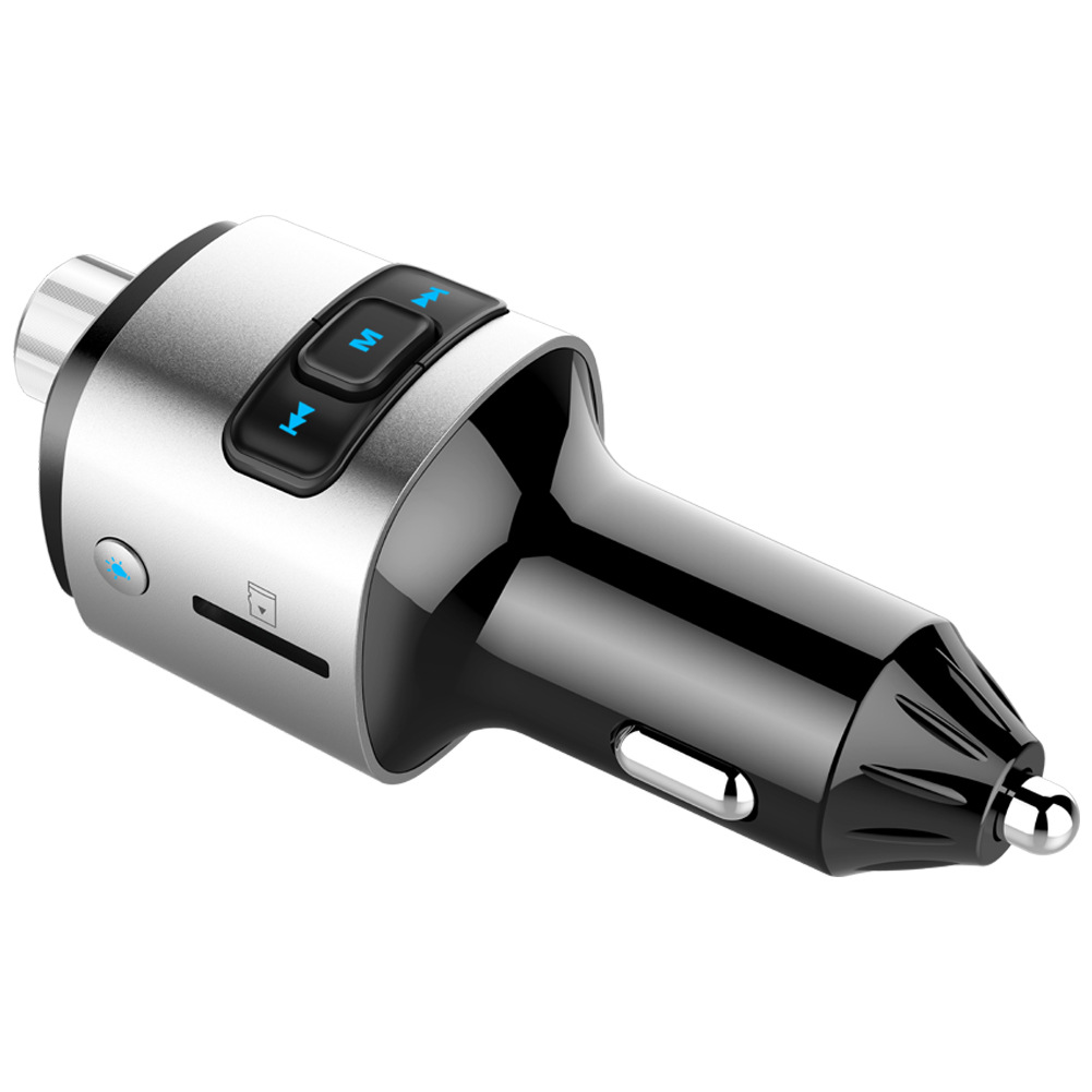 Car MP3 FM transmitter, car MP3 player, Bluetooth hands-free, colorful ambient light BC42