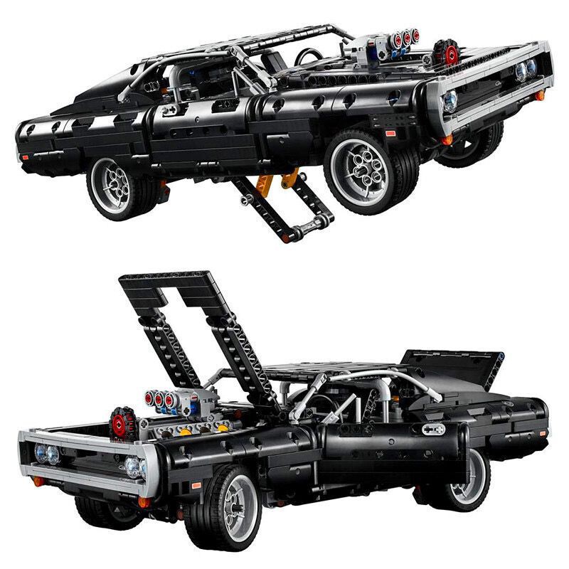 The Best-Selling Model Is Compatible with Lego Sports Car Building Blocks, Fast and Furious Dodge Charger Assembly Mechanical Racing Toy for Boys