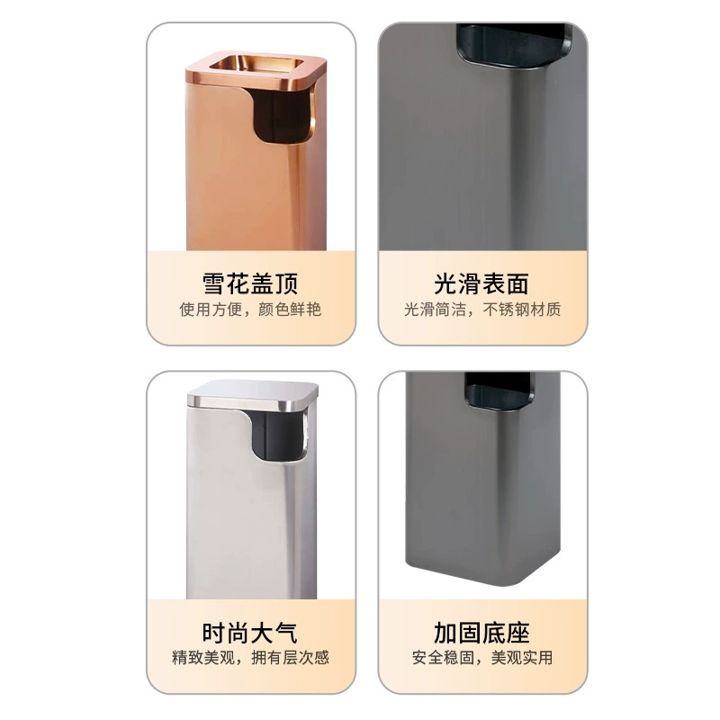 Street garbage can stainless steel rounded, for karaoke bars