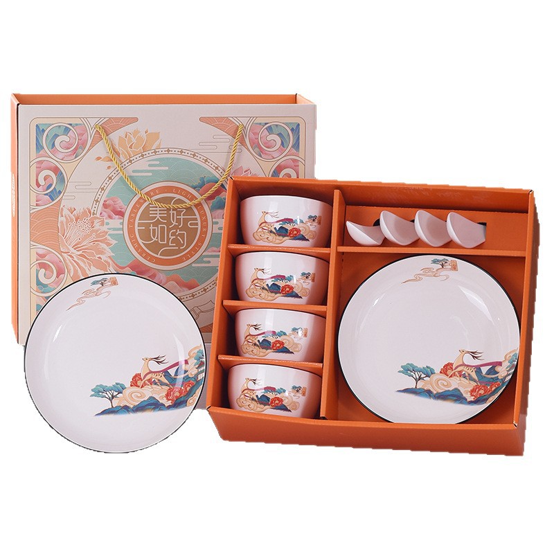Plato de porcelana cubiertos caja de regalo hermoso como un conjunto de cucharas de regalo de cerámica acompañado de un plato de regalo image 5