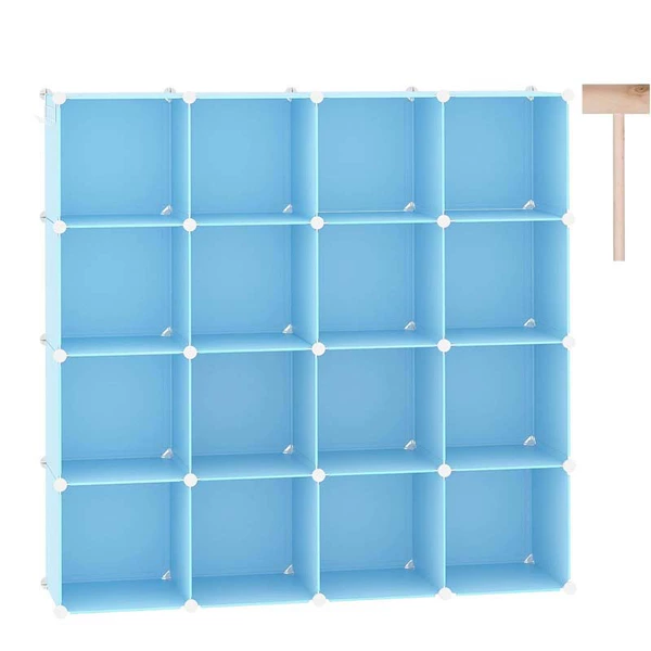 Blue sixteen grids without doors