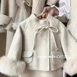 韩国童装女童毛呢小香风套装春秋款儿童装宝宝洋气呢子两件套