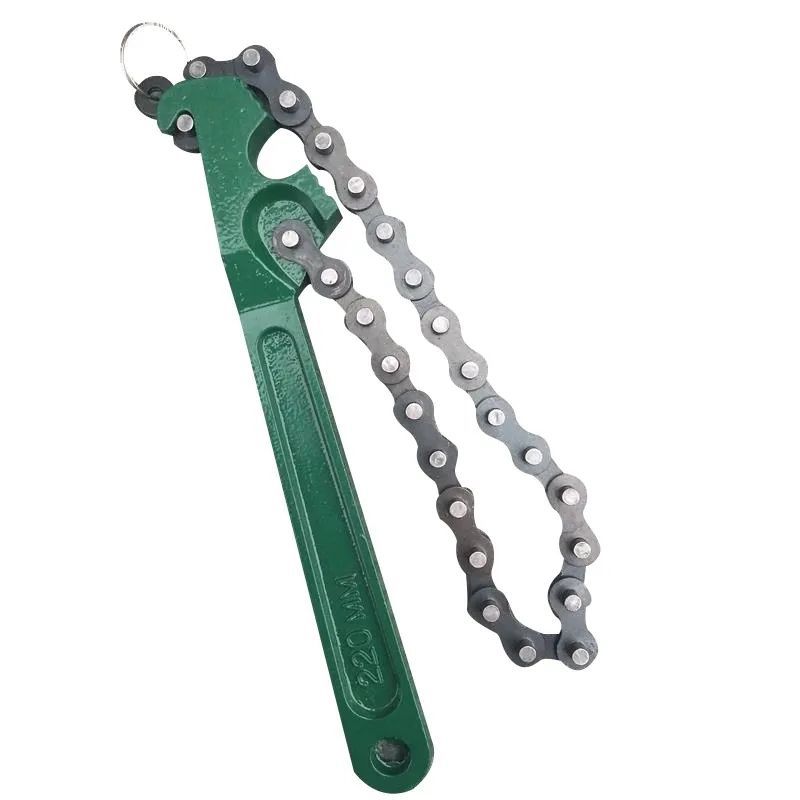 Llave de cadena cilindro de aceite de filtro seco completo barril redondo universal pesado anti-deslizante herramienta de desmontaje multipropósito image 5