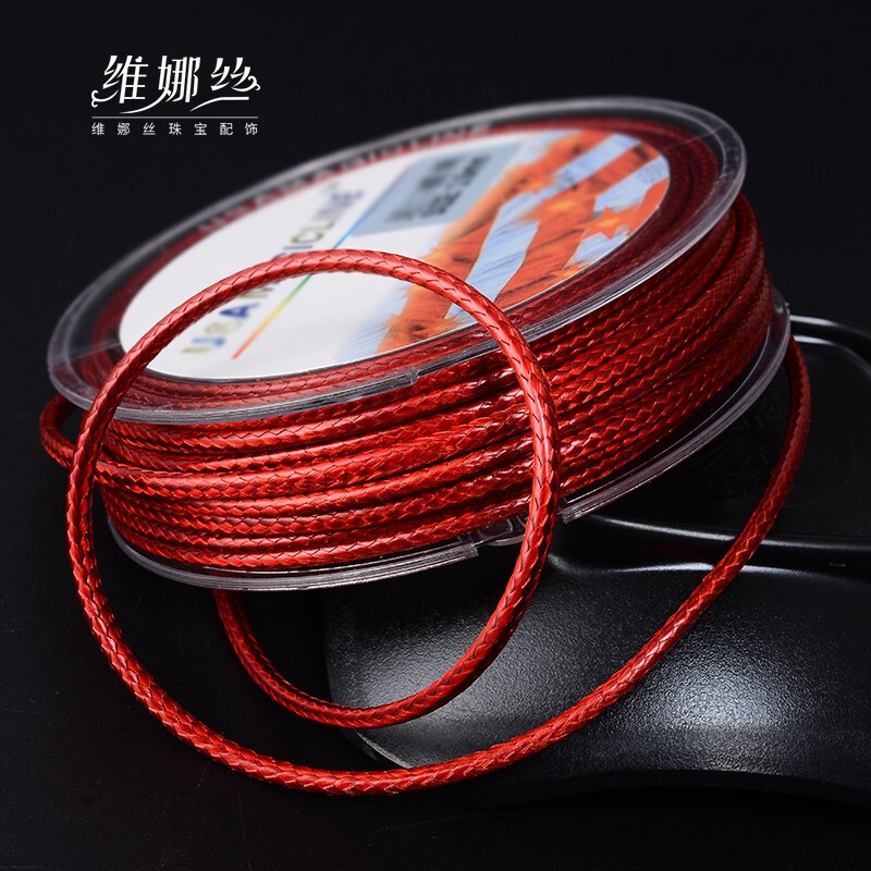 Wax Leather Rope Braided Bracelet Necklace Wire Wax Rope Lanyard Braided Line Waterproof Sweat-proof Wearable Bath