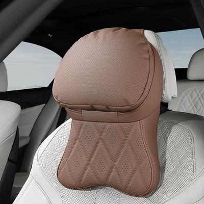 Headrest – Integrated Gl8/Regal/Lacrosse/Verano/Envision Plus/Enclave - chestnut-brown-perforated-double-core-headrest-1-pack