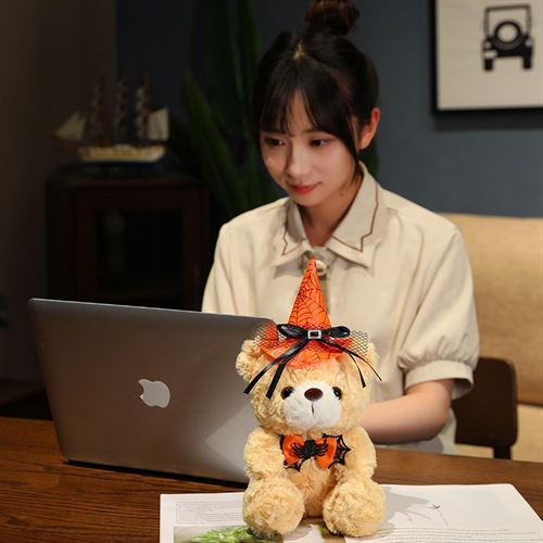 可爱毛绒公仔小熊坐姿小号玩偶万圣节假日礼物圣诞节跨境填充玩具