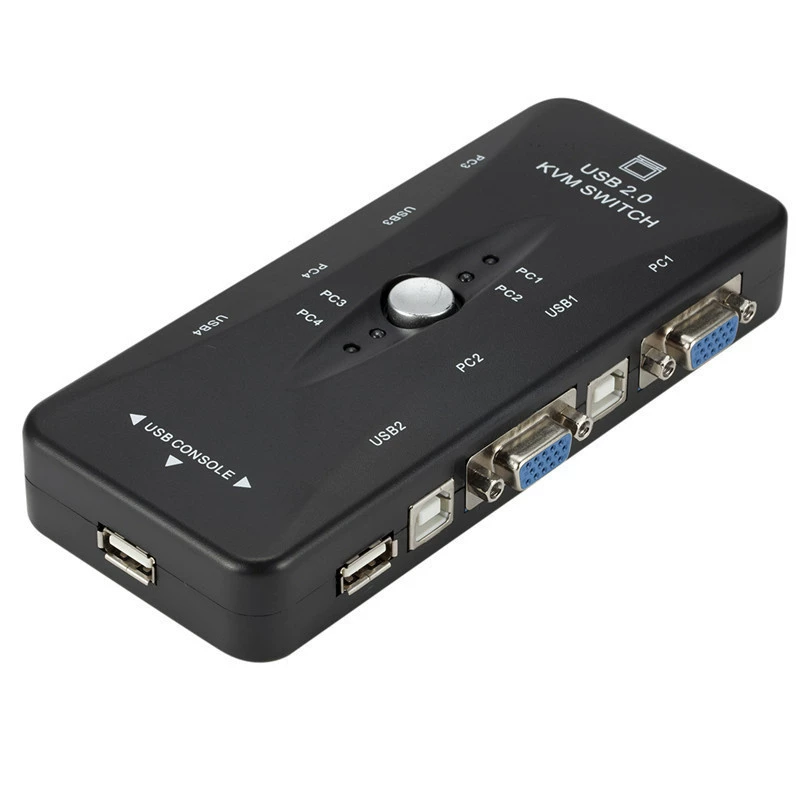 Коммутатор VGA 4 в 1 выход KVM устройство обмена USB VGA компьютерный дисплей мышь клавиатура совместное использование руководство