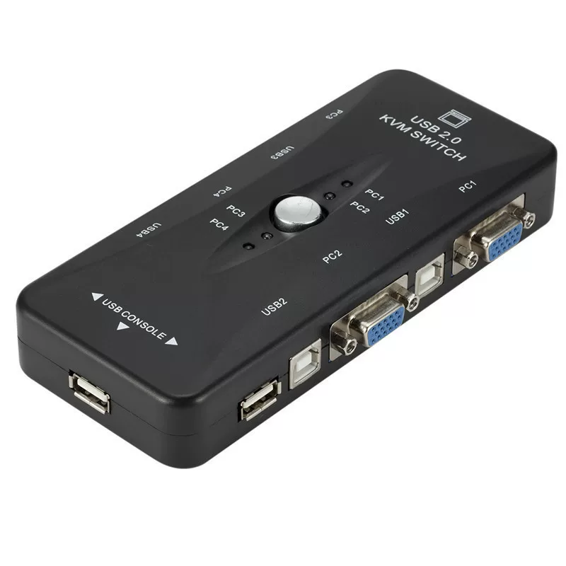 Коммутатор VGA 4 в 1 выход KVM устройство обмена USB VGA компьютерный дисплей мышь клавиатура совместное использование руководство
