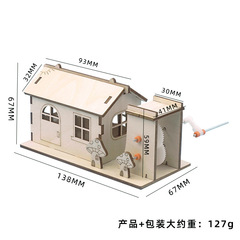 Children's Educational Wooden Hand-Crank Generator House Science Project Small Invention DIY Hand Assembly Model Materials