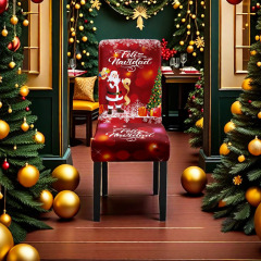 デジタルプリントアニメのクリスマスの椅子カバーは全部欧米に適用されます。