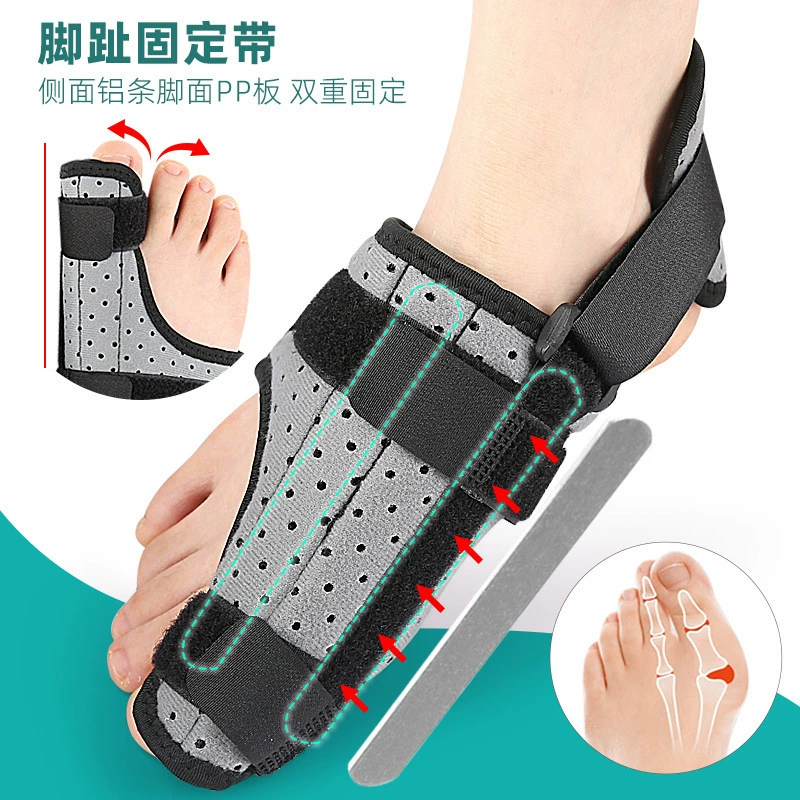 Двойной фиксированный ремешок на носке с фиксацией на липучке, ремешок на большом пальце, ортез для вальгусной деформации под давлением для мужчин и женщин