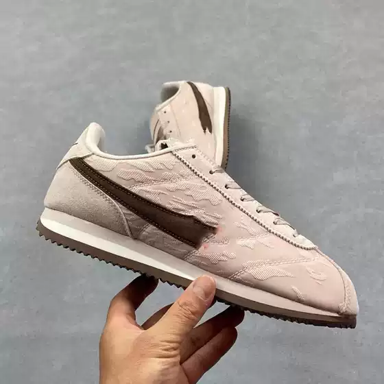 Putian High-Quality Cortez Shoes with Detachable Flip-Top Pink Embroidery, Low-Top Casual Shoes, Versatile Sneakers