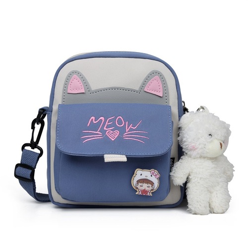 Wholesale cute cat bag for women new Korean style girl shoulder crossbody bag small fresh soft girl student mobile phone bag