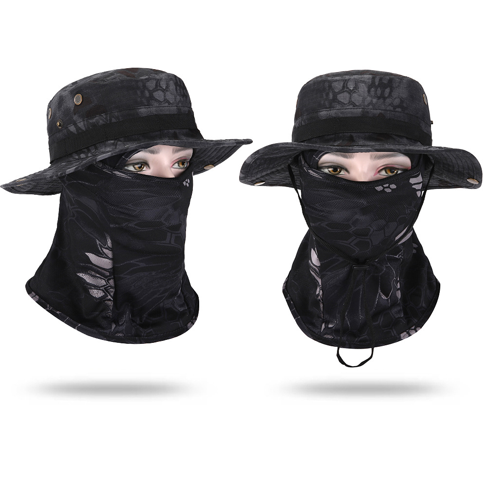 Sombrero de camuflaje con ala ancha al aire libre sombrero Benni sombrero de camuflaje para fanáticos militares sombrero de alpinismo de pesca protector solar sombrero de pescador transpirable hombre