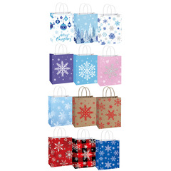 新しいクリスマス雪雪梨紙代プレゼント包装ギフトバッグ買い物服白い紙手提げ袋アマゾン