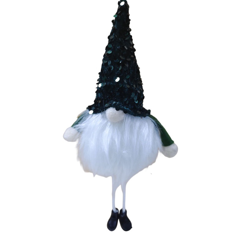 Nueva Navidad de la pierna larga muñeca sin rostro muñeca colgante con luz que emite la muñeca perlas sombrero enano bosque hombre