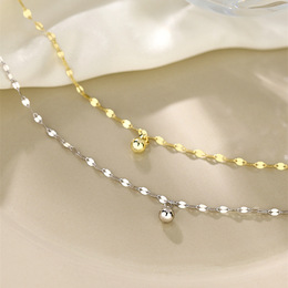 Transfer bead anklet wholesale light luxury jewelry high-grade 925 sterling silver ball bead anklet simple foot chain women's foot decoration niche