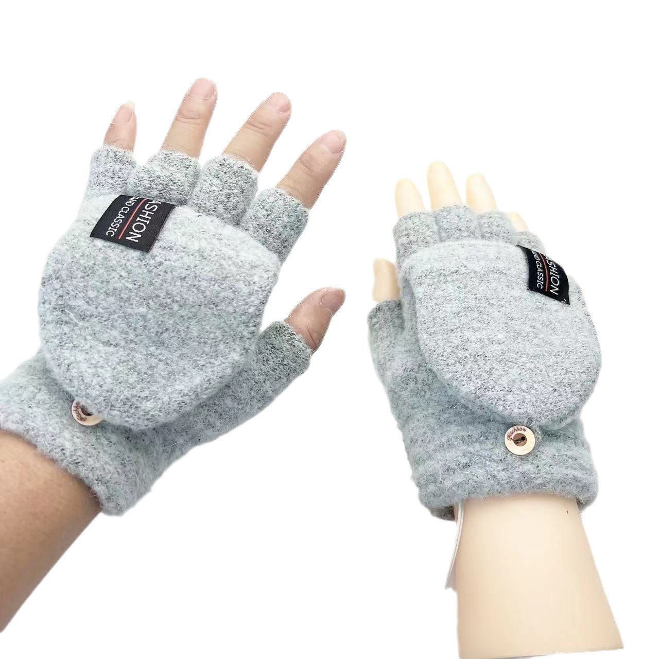 Amazon USB calentador de manos guantes de medio dedo para hombres accesorios cálidos de invierno ropa