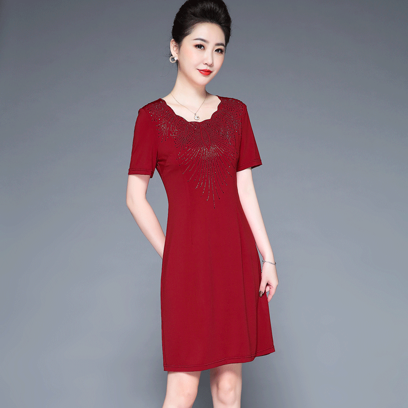 2022 spring and summer new mom dress style comfortable stretch mom wedding party wedding dress daily wear dress