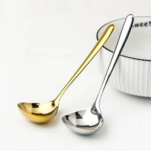 Stainless steel soup spoon big head spoon household long handle soup ladle porridge spoon soup shell kitchen cooking hot pot public spoon
