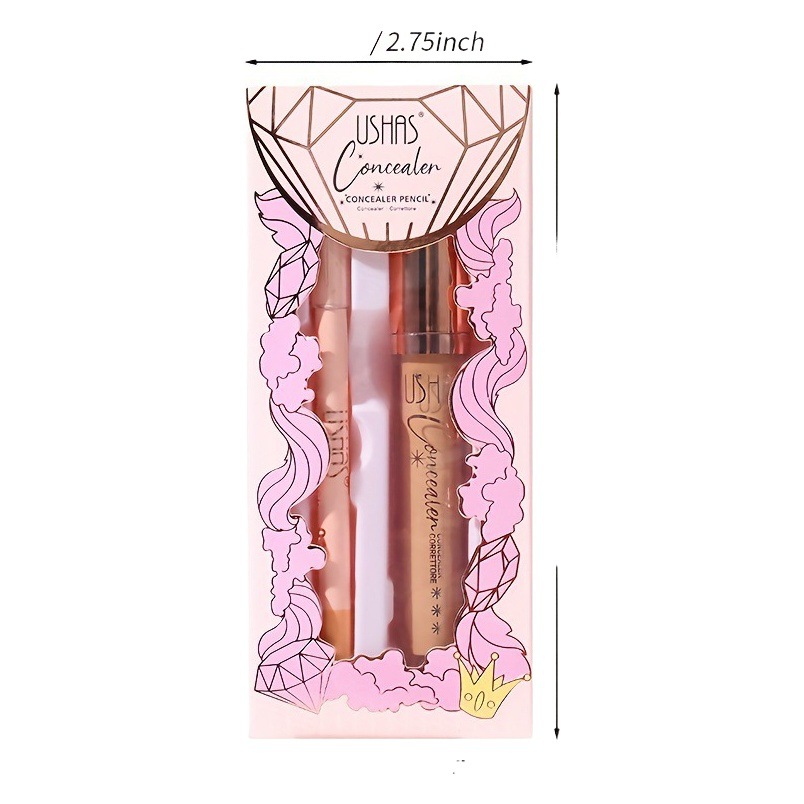 USHAS concelador + lápiz de labio conjunto de sombra de ojos impermeable barra de alta luz explosión brillante mate al por mayor CS420A