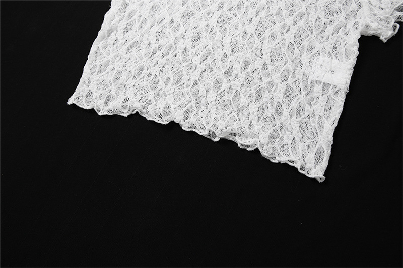 Summer Trends Women Clothing round Neck Short Sleeve Voile Cropped Slim Fit All Match T shirt