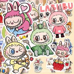 80 枚のラブブ 2D 漫画ステッカー、クリエイティブでかわいいラブブ周辺 DIY ハンドブックステッカー、防水